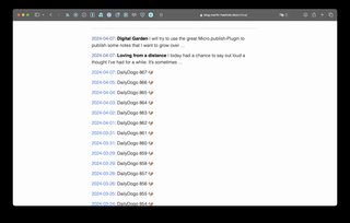 A screenshot showing my blog using the old default theme