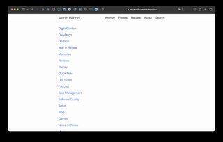 A screenshot showing my blog using the old default theme