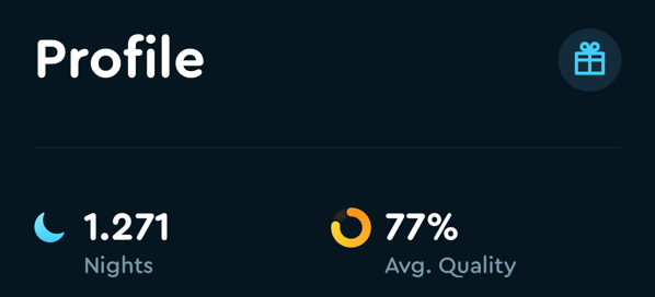 A screenshot from sleep cycle, showing of that I have tracked 1271 nights according to it. This includes many nights this year tracked with other apps, the Apple watch or my Oura ring.