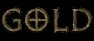 An image of the word &quot;gold&quot; rendered in the D2 font using the iconic gold color.